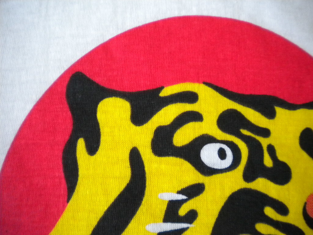 L ビンテージ HANSHIN TIGERS 阪神タイガース Tシャツ オールド デザイン レトロ 昭和 ホワイト_画像5