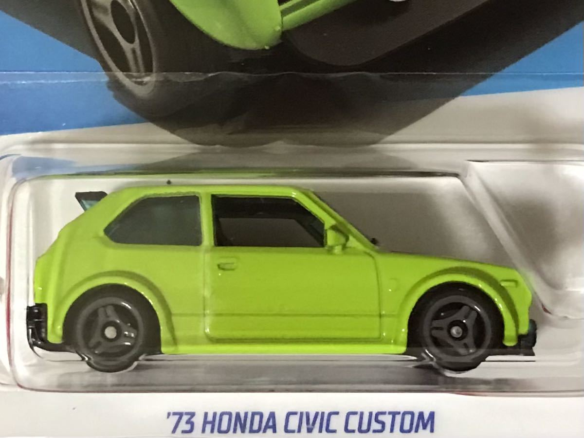 即決 否単品 ホットウィール ’73 HONDA CIVIC CUSTOM 黄緑 HotWheels ホンダ シビック カスタム HW J-IMPORTS 未開封_画像3