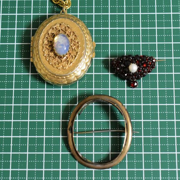 アンティーク 真紅 ローズカット ボヘミアンガーネットと真珠/パールのアンティークブローチ 本真珠 GF/金張り 19世紀 本物保証_画像8