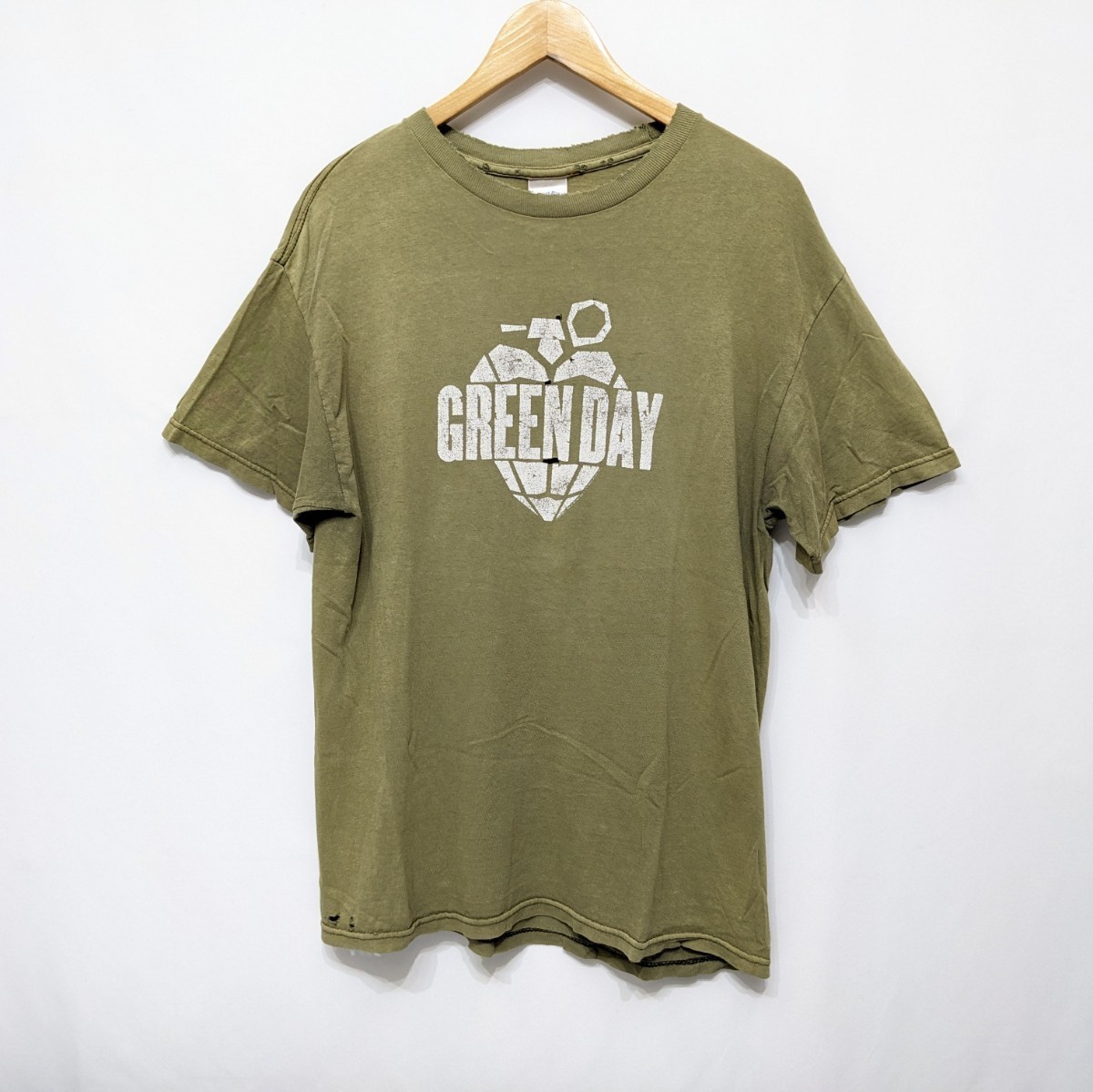 00s GREENDAY グリーンデイ 半袖Tシャツ American Idiot Heart Grenade ハート 手榴弾 バンドT M メキシコ製 TENNESSEE RIVER_画像1