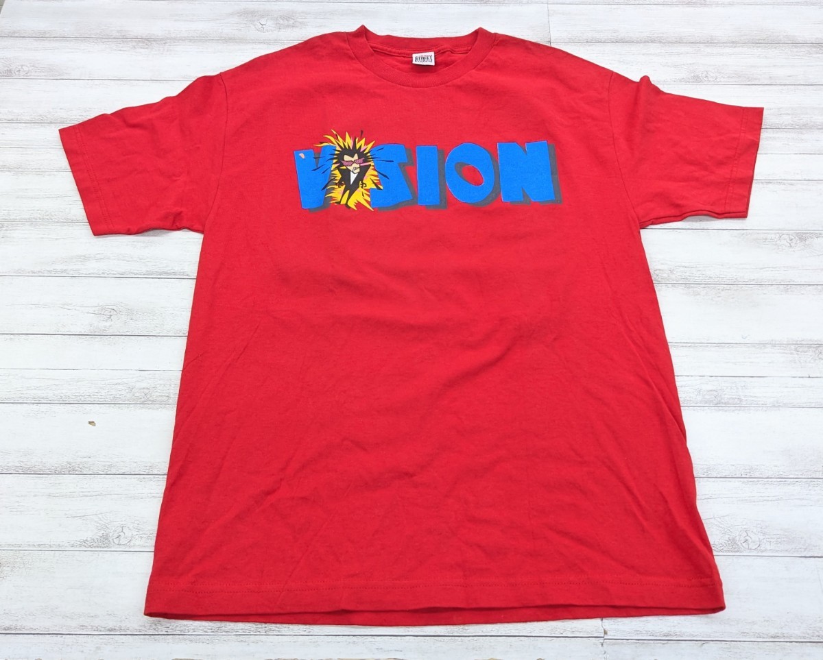 редкий неиспользуемый товар Vintage 90\'s Vision Street Wear футболка Psycho Stick Vision 90 годы красный красный Vintage 1986
