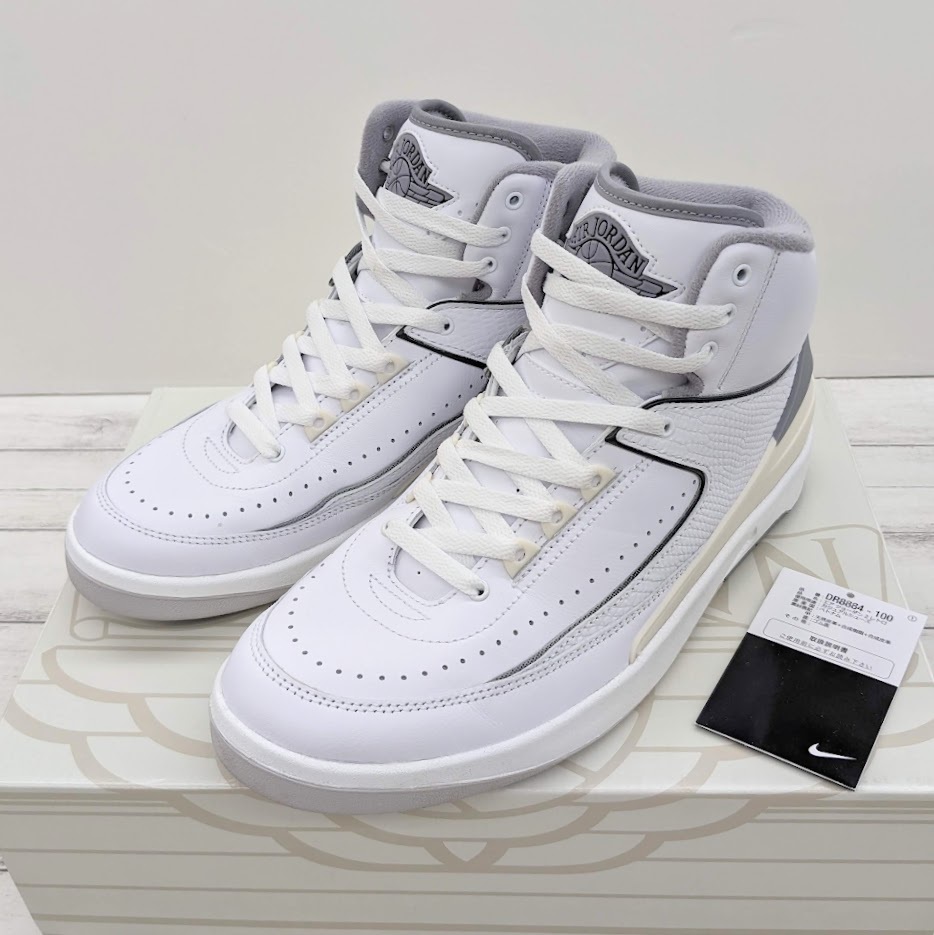 ∀ 美品 Nike Air Jordan 2 White and Cement Grey ナイキ エアジョーダン2 ホワイト アンド セメントグレー DR8884-100