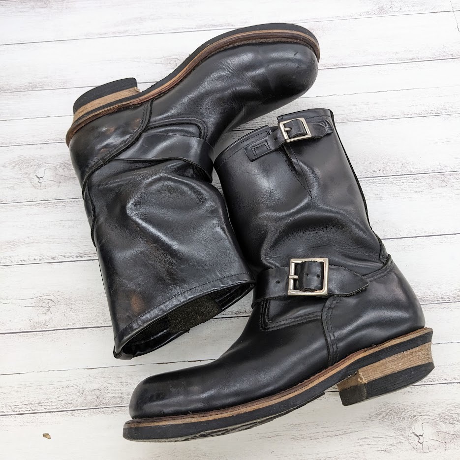 RED WING レッドウイング エンジニアブーツ ブラック レザー US8 D 26cm 2268 08年 USA製 00s スチールトゥ_画像5