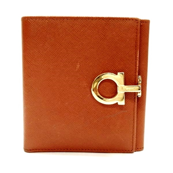 驚きの値段 1点限定 新品同様 Ferragamo Salvatore ブラック レザー 二