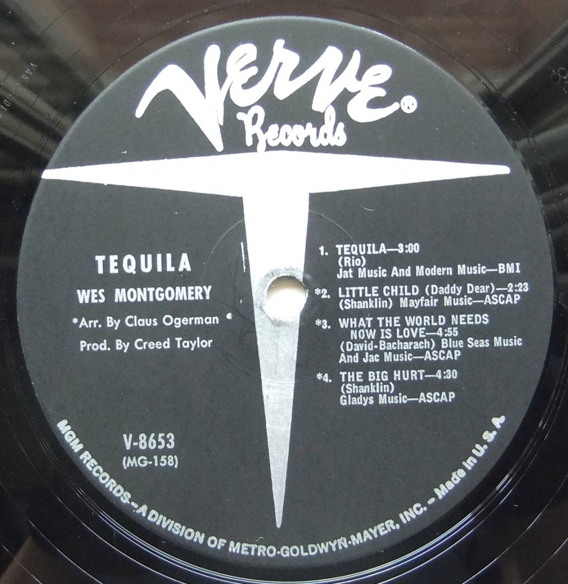 ◆ WES MONTGOMERY / Tequila ◆ Verve V-8653 (MGM:VAN GELDER) ◆の画像5