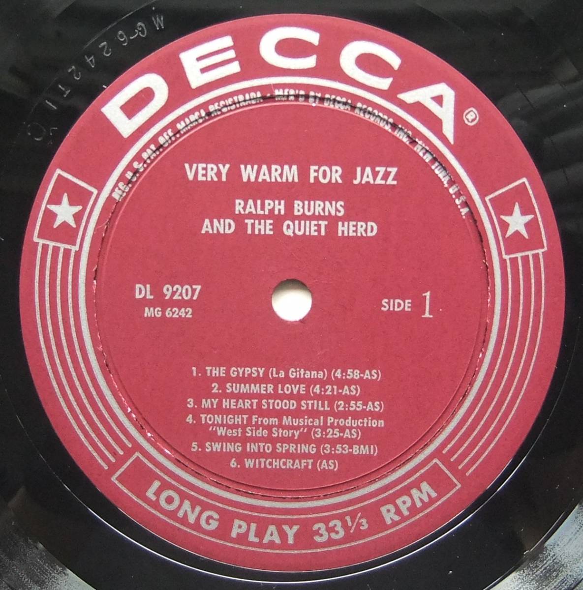 ◆ RALPH BURNS / Very Warm For Jazz ◆ Decca DL 9207 (red:dg) ◆の画像3