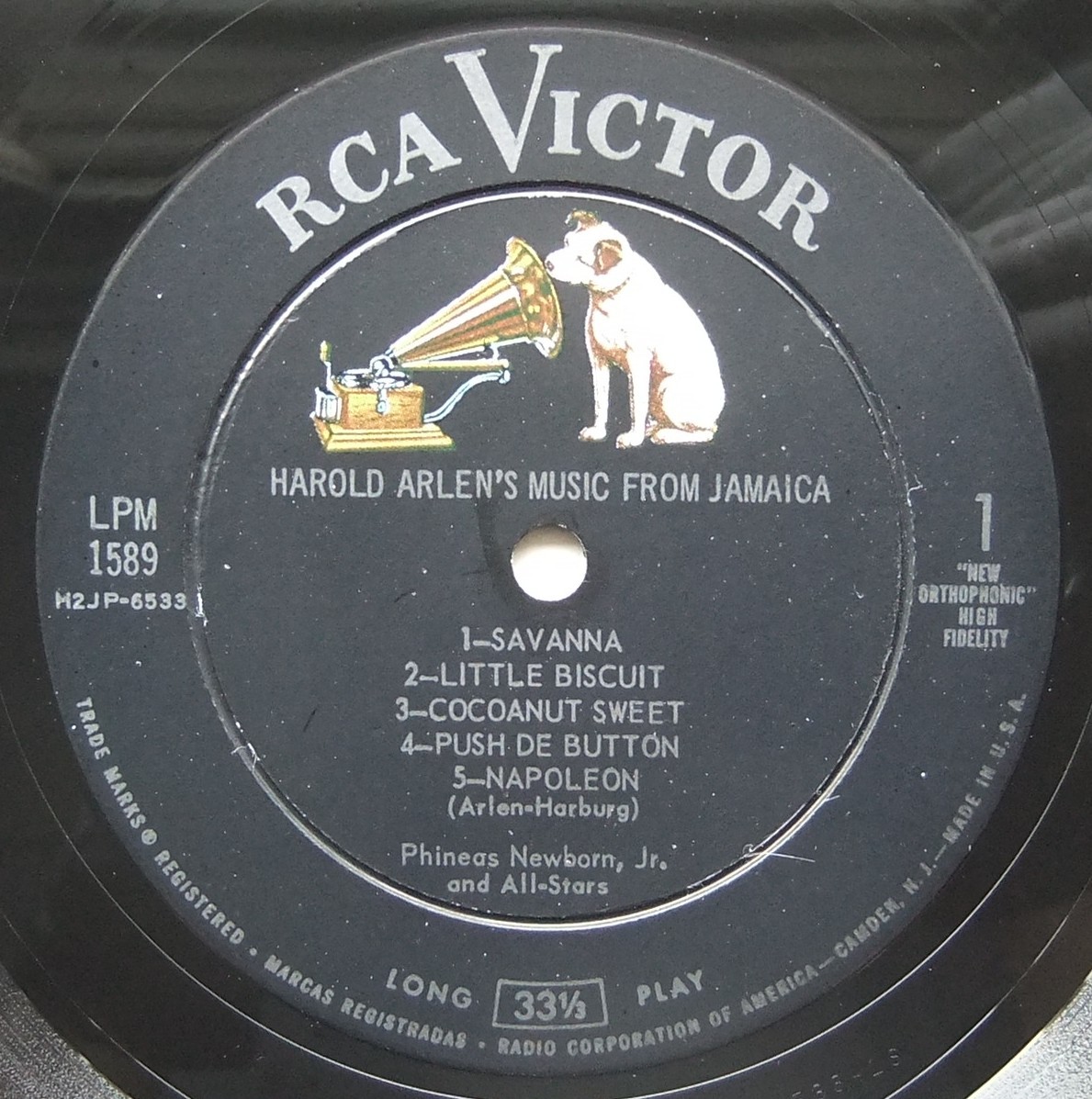 ◆ PHINEAS NEWBORN, Jr. / Jamaica ◆ RCA Victor LPM-1589 (dog:dg) ◆ V_画像3