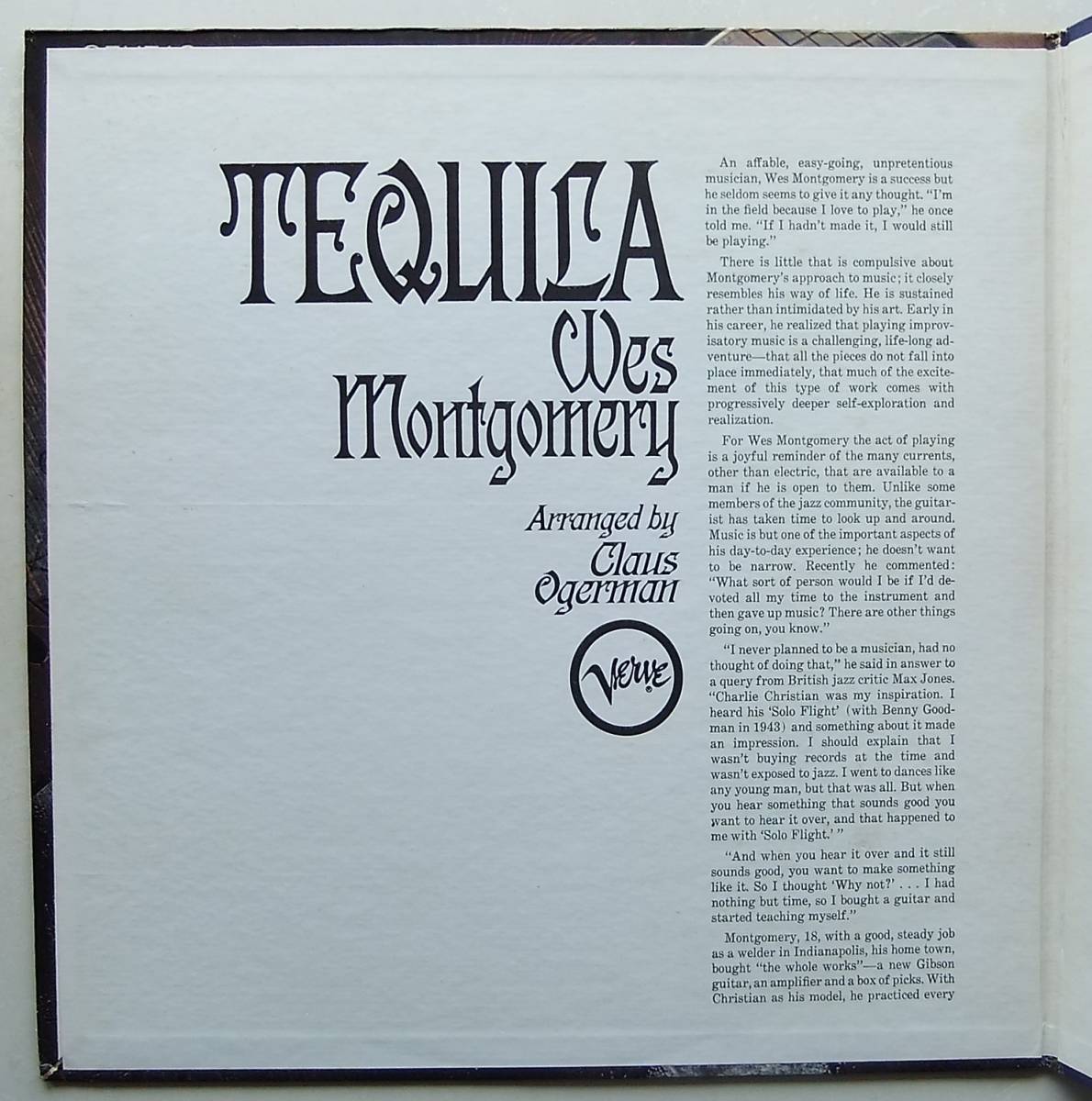 ◆ WES MONTGOMERY / Tequila ◆ Verve V-8653 (MGM:VAN GELDER) ◆の画像3