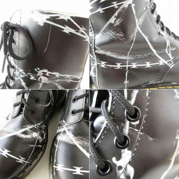 激レア 英国製 ドクターマーチン  有刺鉄線 ホール ブーツ 黒