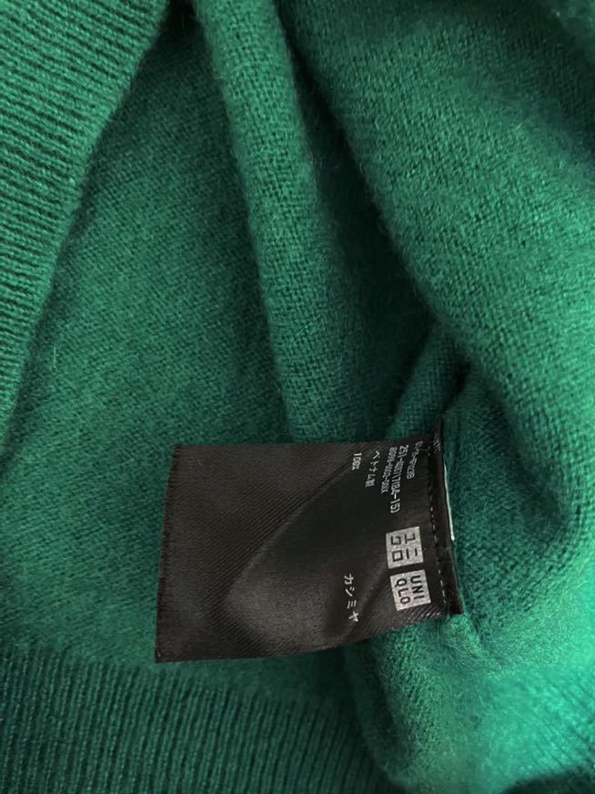 UNIQLO ユニクロ カシミヤ100% 長袖 ニット セーター サイズM グリーン　緑 レディース