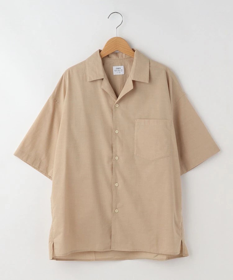 新品 coen オープンカラーシャツ ベージュ(052) 03(L) 定価2970円 