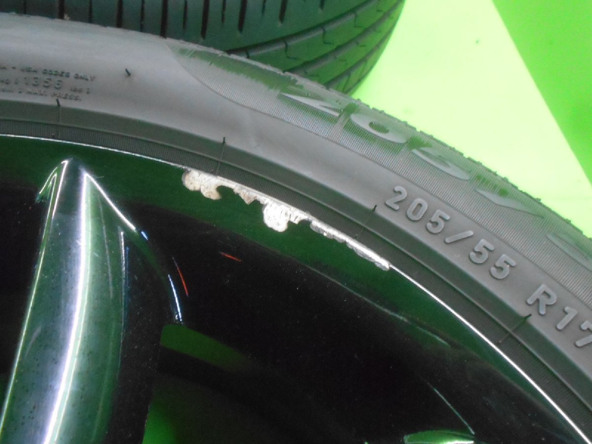 PCD120 MINI純正 9803770 ブラック 7j/+50 ハブ約73㎜ ピレリ Cinturato P7 205/55R17 約8～9分山 4本セット! 中古 BMW R60_画像3