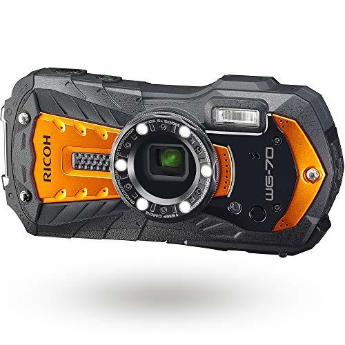 RICOH WG-70 オレンジ リコー本格防水デジタルカメラ 14m防水 (連続2時間) 1.6m耐衝撃 防塵 -10・・・