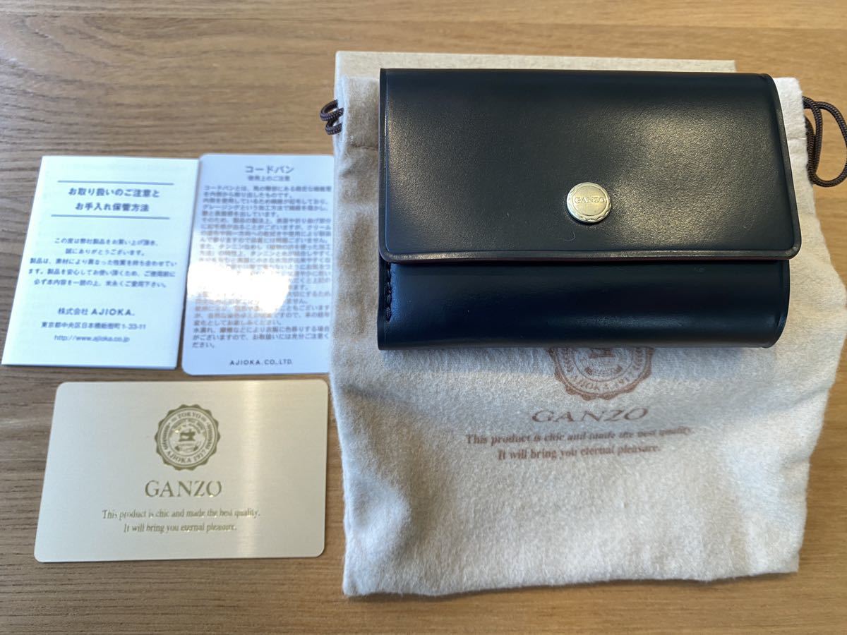 年末のプロモーション ganzo ガンゾ シェルコードバン 三つ折り財布