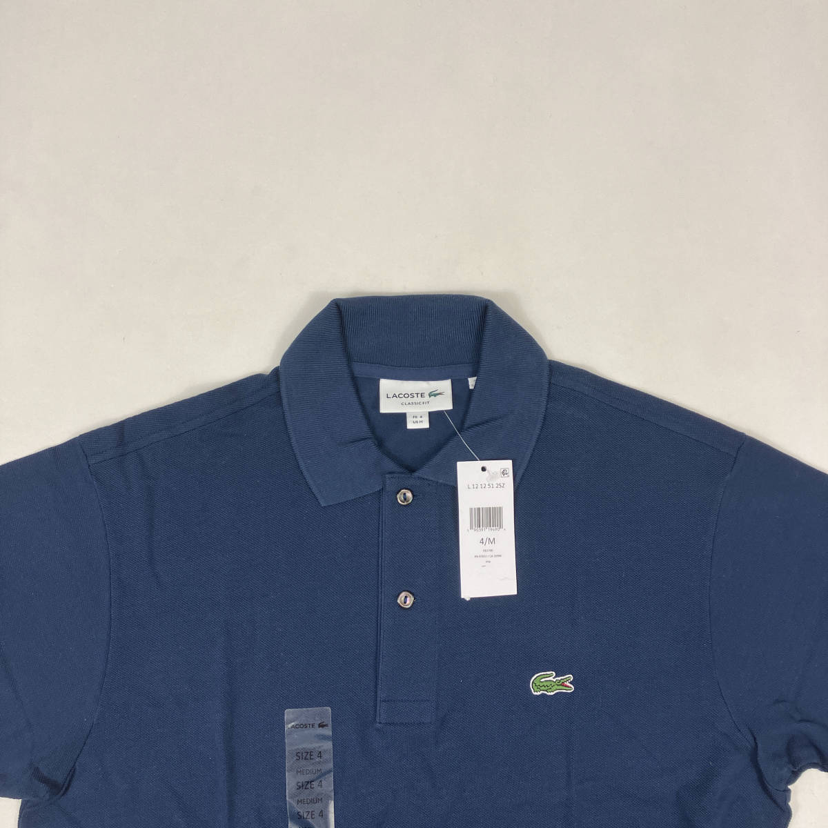 新品 ネイビー 紺 ラコステ LACOSTE 半袖 ポロシャツ L1212 メンズ FR 3 US S_画像3