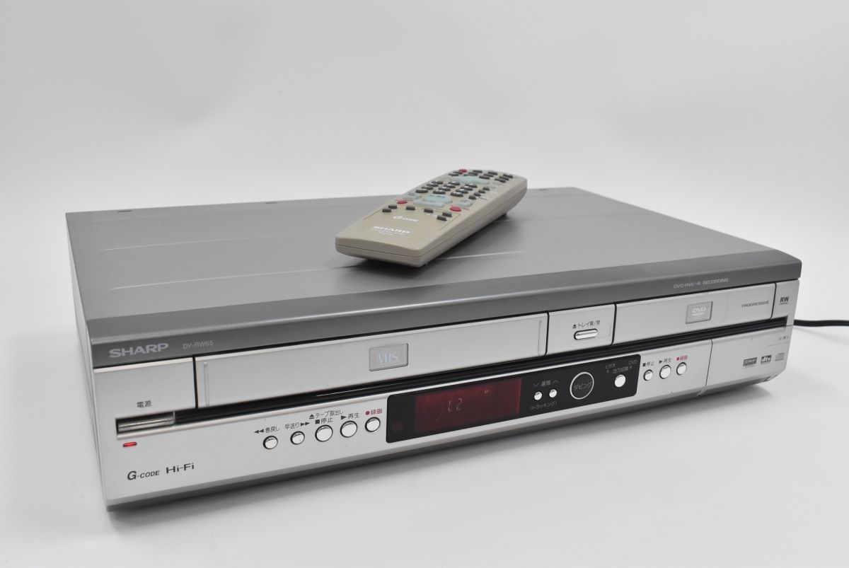 569L 0802T7) 1円~ SHARP VHSビデオ一体型DVDレコーダーDV-RW65