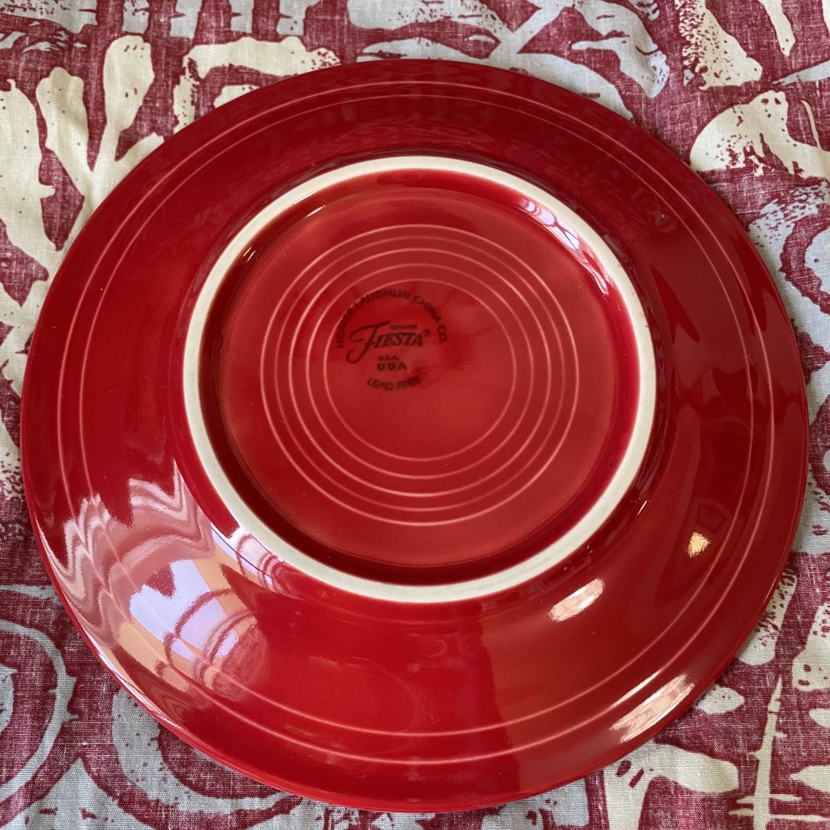 希少！FIESTA フィエスタ　HOMER LAUGHLIN 赤アメリカヴィンテージプレート皿　USA食器/カリフォルニア雑貨アンティークミッドセンチュリー_画像3