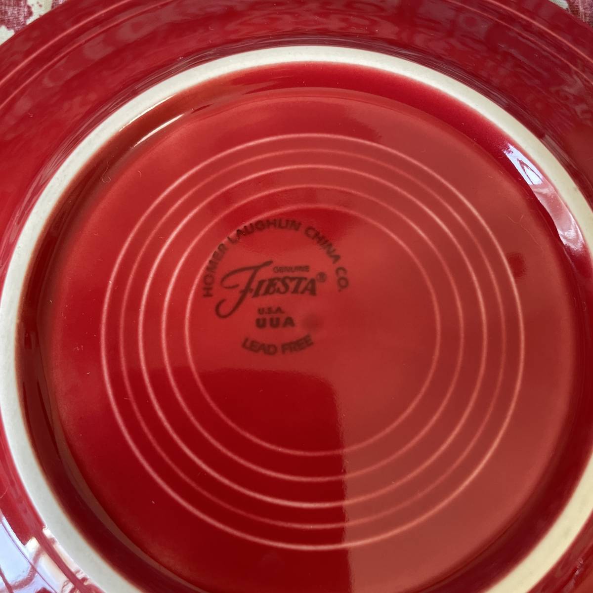 希少！FIESTA フィエスタ　HOMER LAUGHLIN 赤アメリカヴィンテージプレート皿　USA食器/カリフォルニア雑貨アンティークミッドセンチュリー_画像5