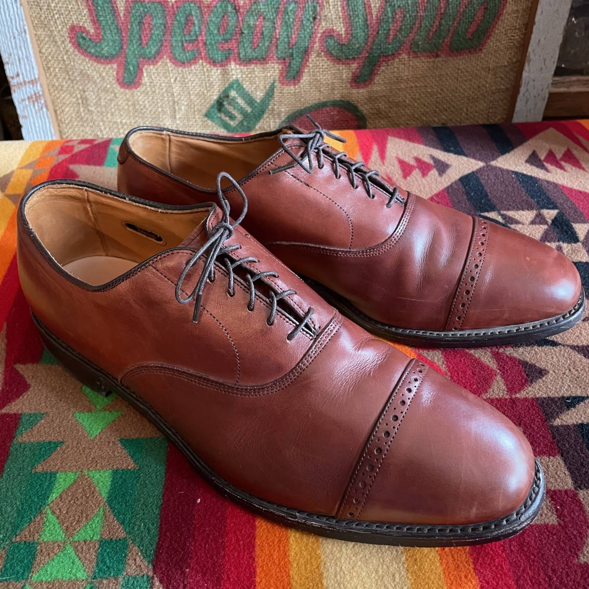 お1人様1点限り】 希少品！美品Allen Edmonds 1/2D革靴レザーシューズ