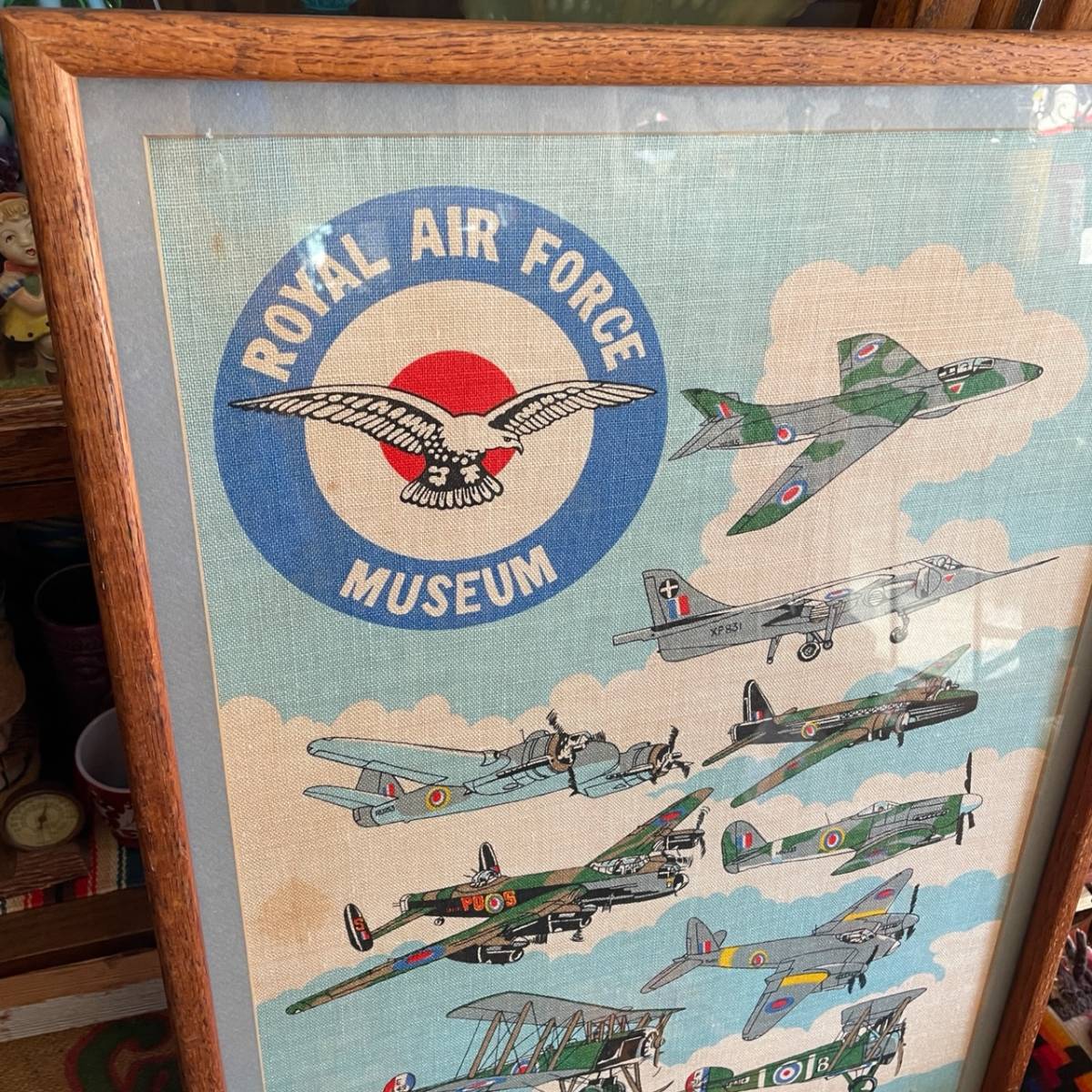 希少品!特大!70sアメリカアンティーク イギリス空軍飛行機の壁掛けヴィンテージ 希少品!特大!70's 米軍アメリカアンティーク ミリタリー空軍