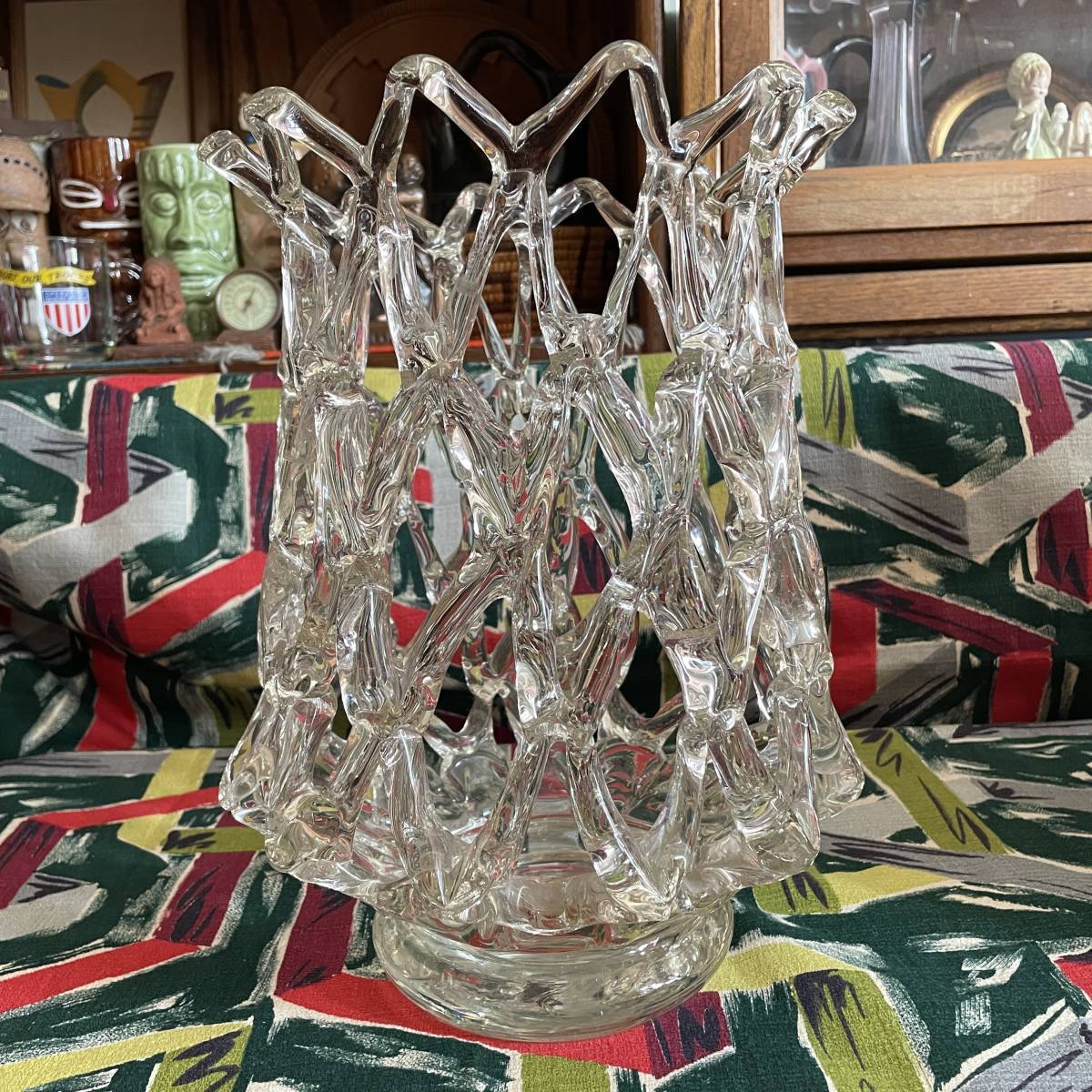 芸術品！50's〜アメリカンアンティーク　ガラスアート置物　ミッドセンチュリーモダン　USAヴィンテージ/西海岸70'sカリフォルニア蚤の市