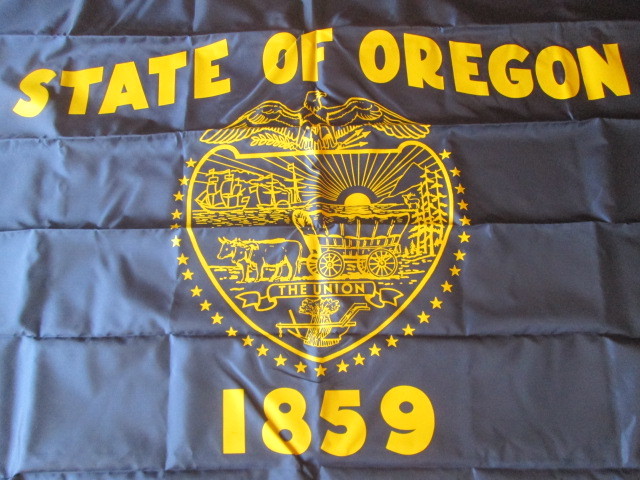 デッドストック未使用　OREGON　オレゴン州旗フラッグ　ヴィンテージ　USA　/Antique店舗什器50's60'sポートランド古着アメカジ_画像1