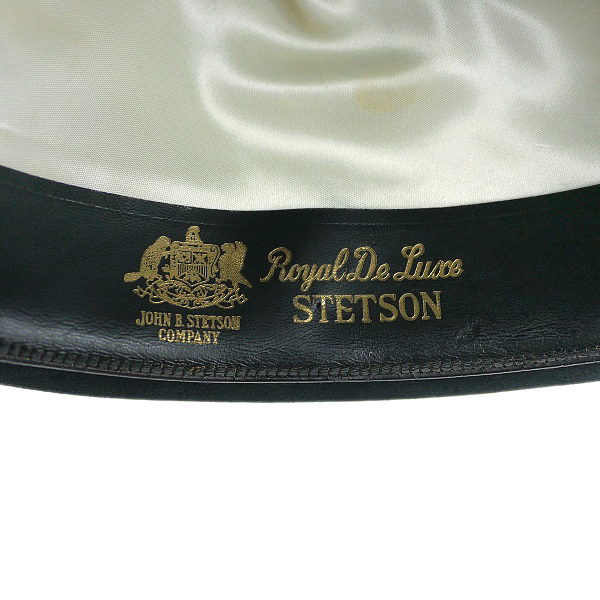 送料無料 60s STETSON 帽子 ROYAL 57cm フェドラ DELUXE デラックス 黒