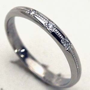 プラチナダイヤモンド リング　 中心ミルウチ　刻印文字無料 プラチナ リング 結婚指輪 マリッジリング