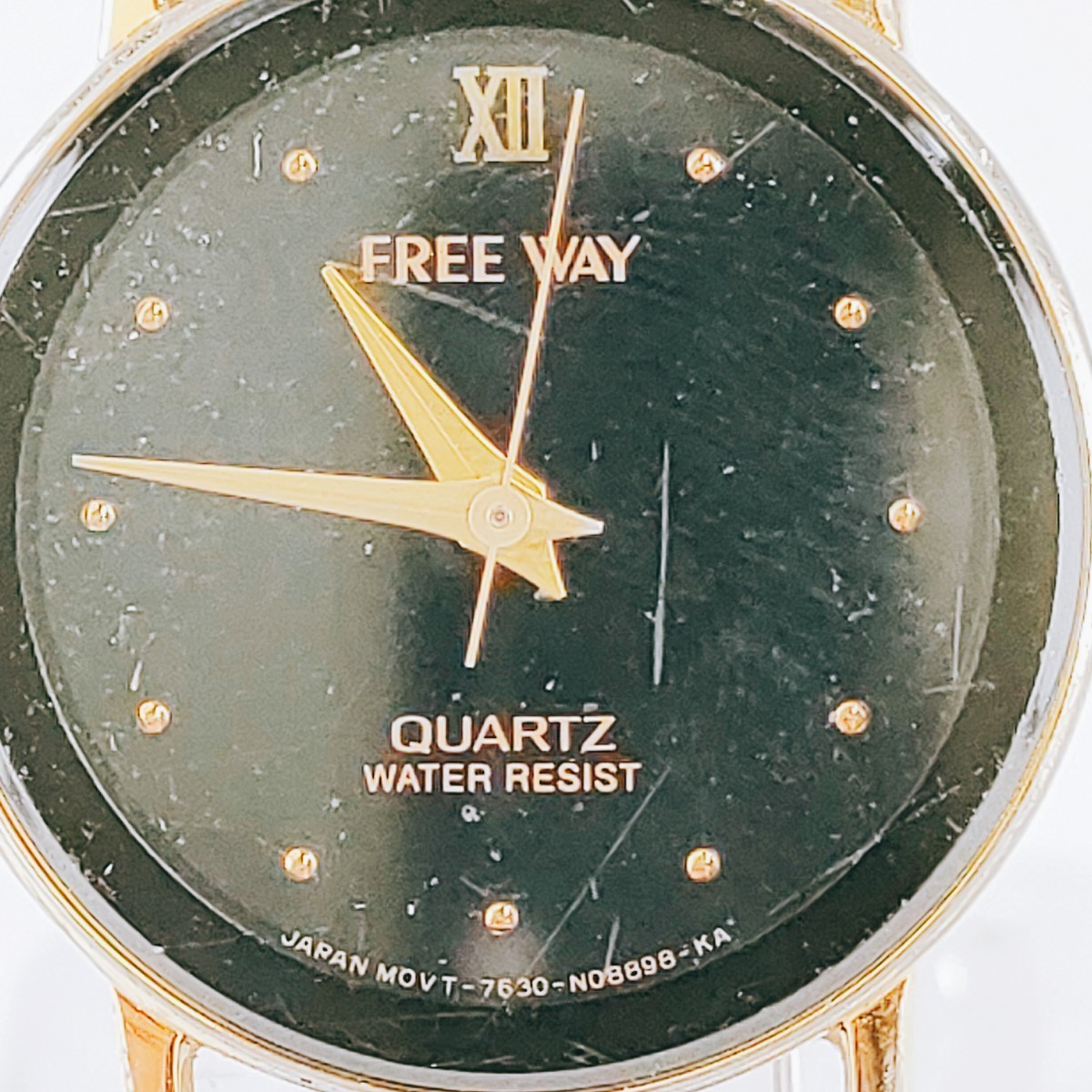 CITIZEN free way シチズン フリーウェイ 腕時計 クウォーツ 7630-S35142 時計 ヴィンテージ 3針 黒文字盤 アクセサリー アンティーク の画像2