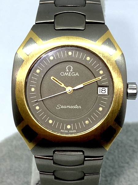 オメガ シーマスター ポラリス QZ YG デイトメンズモデル - 腕時計