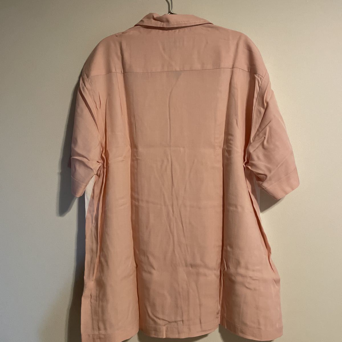 ワコマリア オープンカラーシャツ 半袖シャツ サイズL ピンク クリーニング済 キューバシャツの画像3
