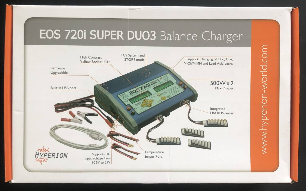 HYPERION EOS720i SUPER DUO3 バランス機能付き充電器（外箱に傷あり）