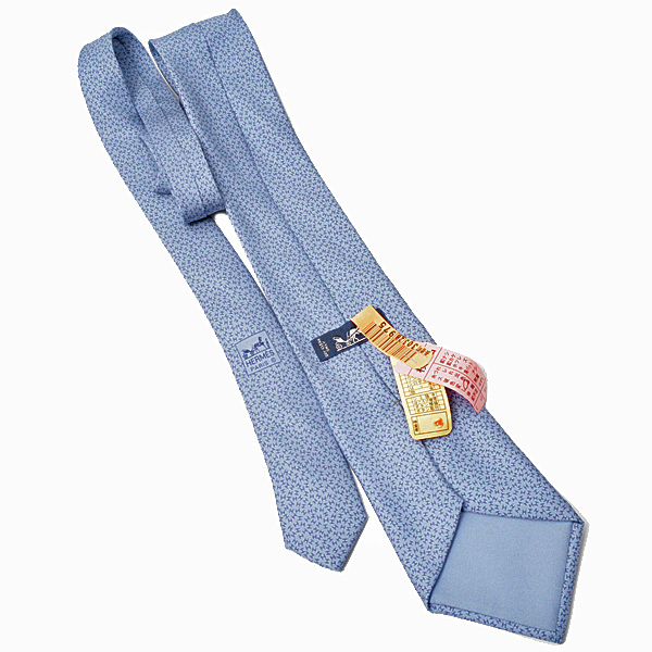 エルメス 服飾小物 メンズ H柄 ネクタイ シルク100％ ブルー HERMES