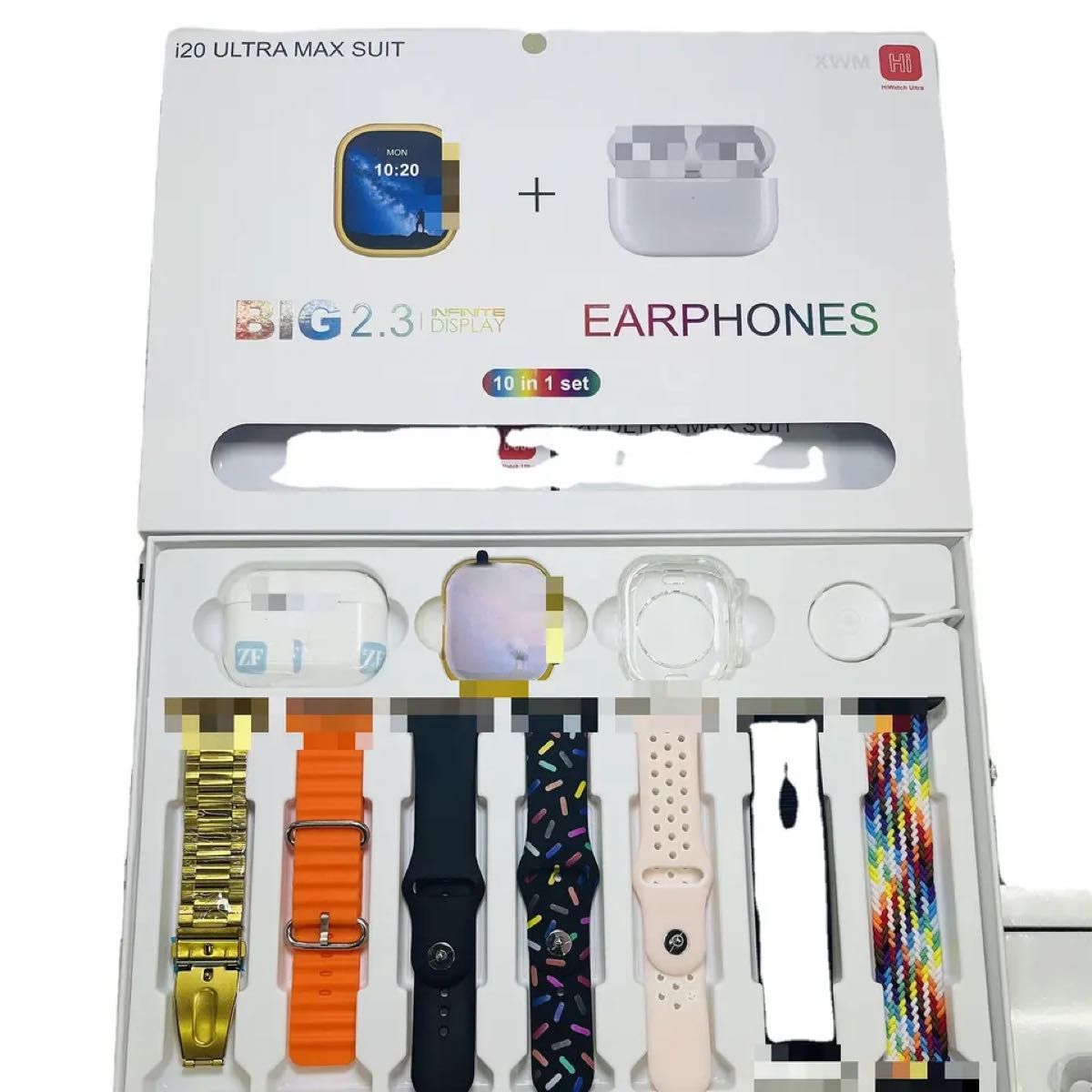 Smart watch with air buds 10 in 1 set