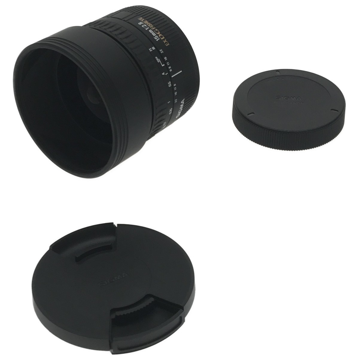 【完動美品】SIGMA for Canon 15mm F2.8 EX DG DIAGONAL FISHEYE シグマ キャノン用 EFマウント 魚眼 大口径 超広角単焦点 AFレンズ C3679_画像1