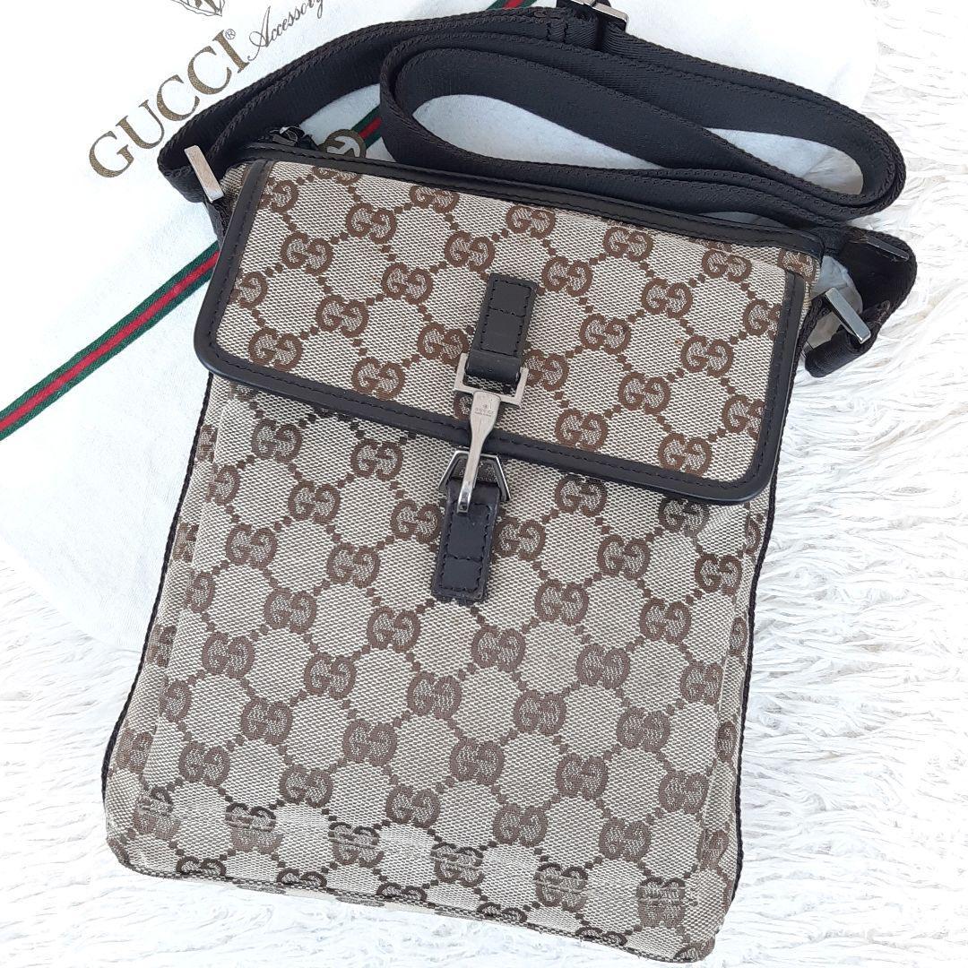 美品】GUCCI グッチ ショルダーバッグ GGキャンバス サコッシュ