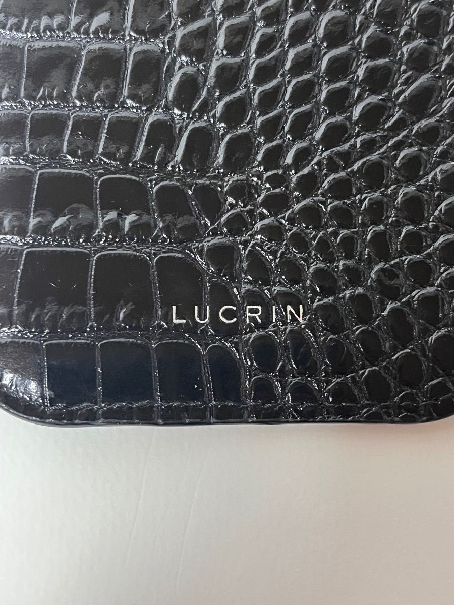 LUCRIN ルクラン 型押し 眼鏡ケース ブラック