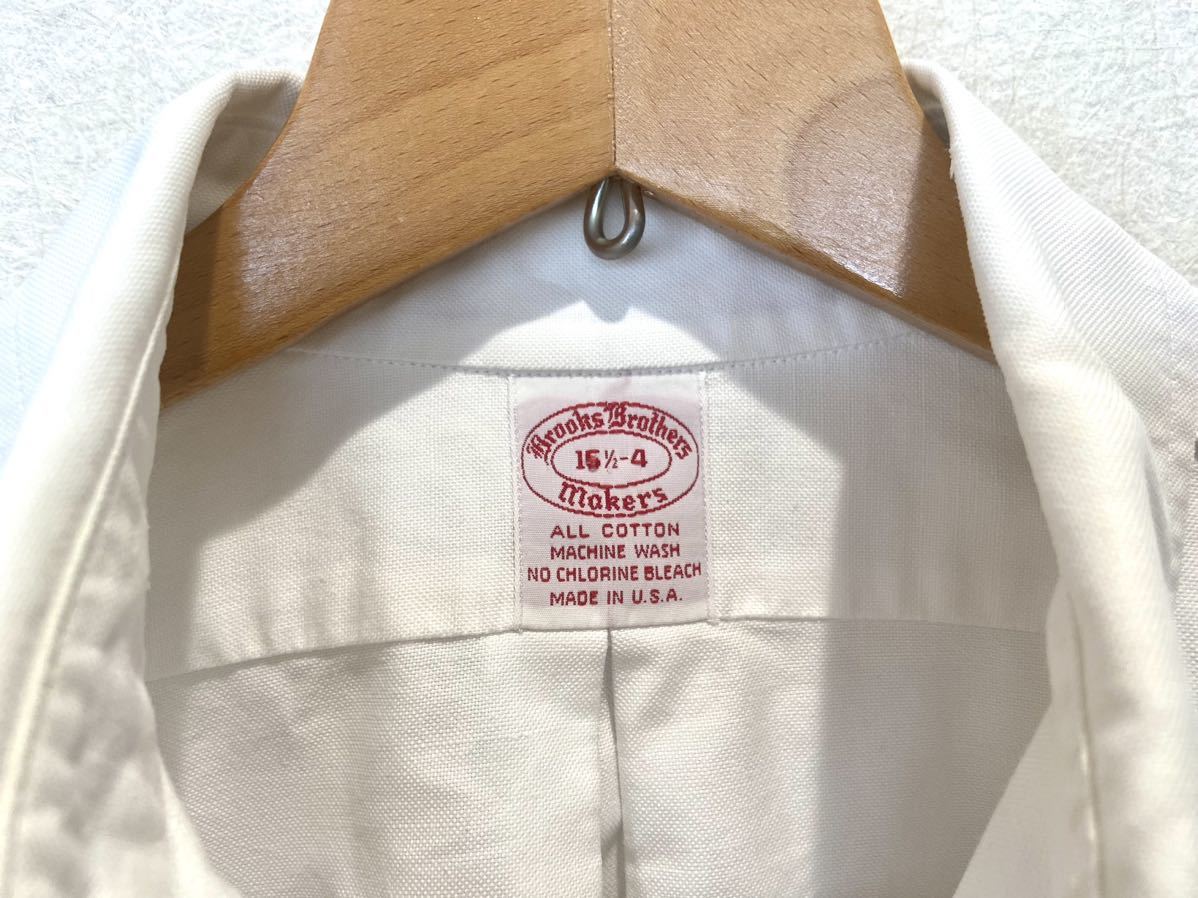 状態◎ 白 6ボタン 70s80s BROOKS BROTHERS 15.5-4 BDシャツ アメリカ製 ヴィンテージビンテージ ブルックスブラザーズ ボタンダウンシャツの画像5