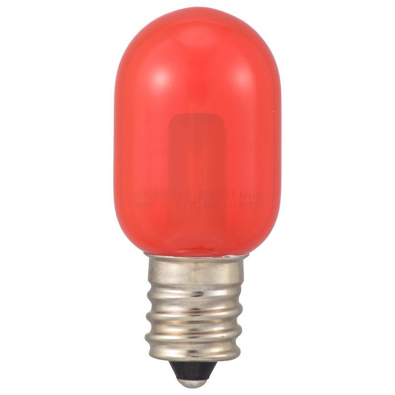 OHM LEDナツメ球装飾用 T20/E12/0.5W/2lm/クリア赤色 LDT1R-H-E12 13C_画像2