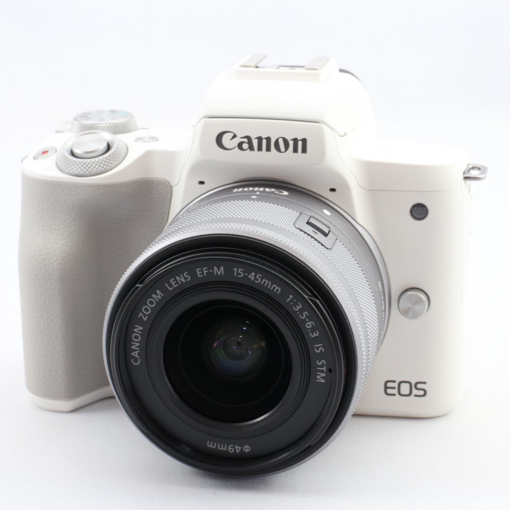 愛用 Canon ミラーレス一眼カメラ KISSM2WH-1545 ホワイト 標準ズーム