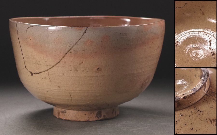 ∇花∇17~18世紀李朝時代中期御本半使金継茶碗日本茶人好み秀逸茶道具
