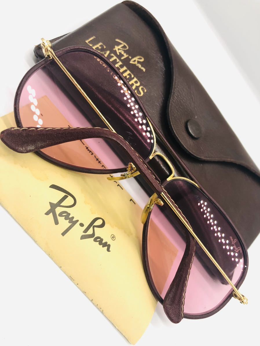 RayBan B&L ボシュロム USA vintage leathers Rose Changeable (ローゼ 変更可能)outdoorsman サイズ　58口14 (Rare Model )米国製