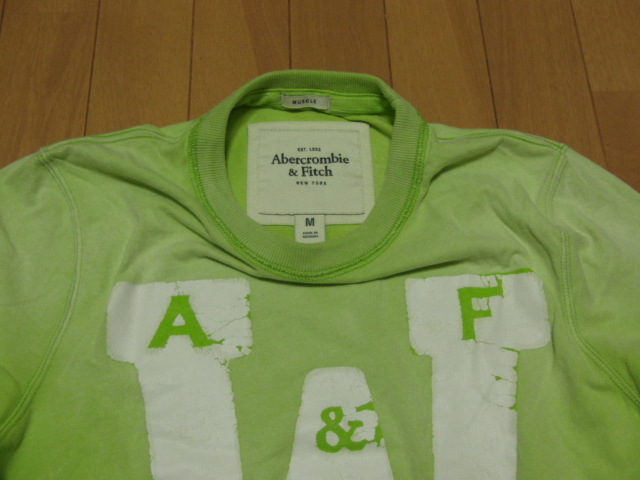 Abercrombie & Fitch アバクロンビー&フィッチ/Casual Tee Shirt Tシャツ 半袖 2013年 green ライトグリーン サイズM 美品 直営店公式_画像2