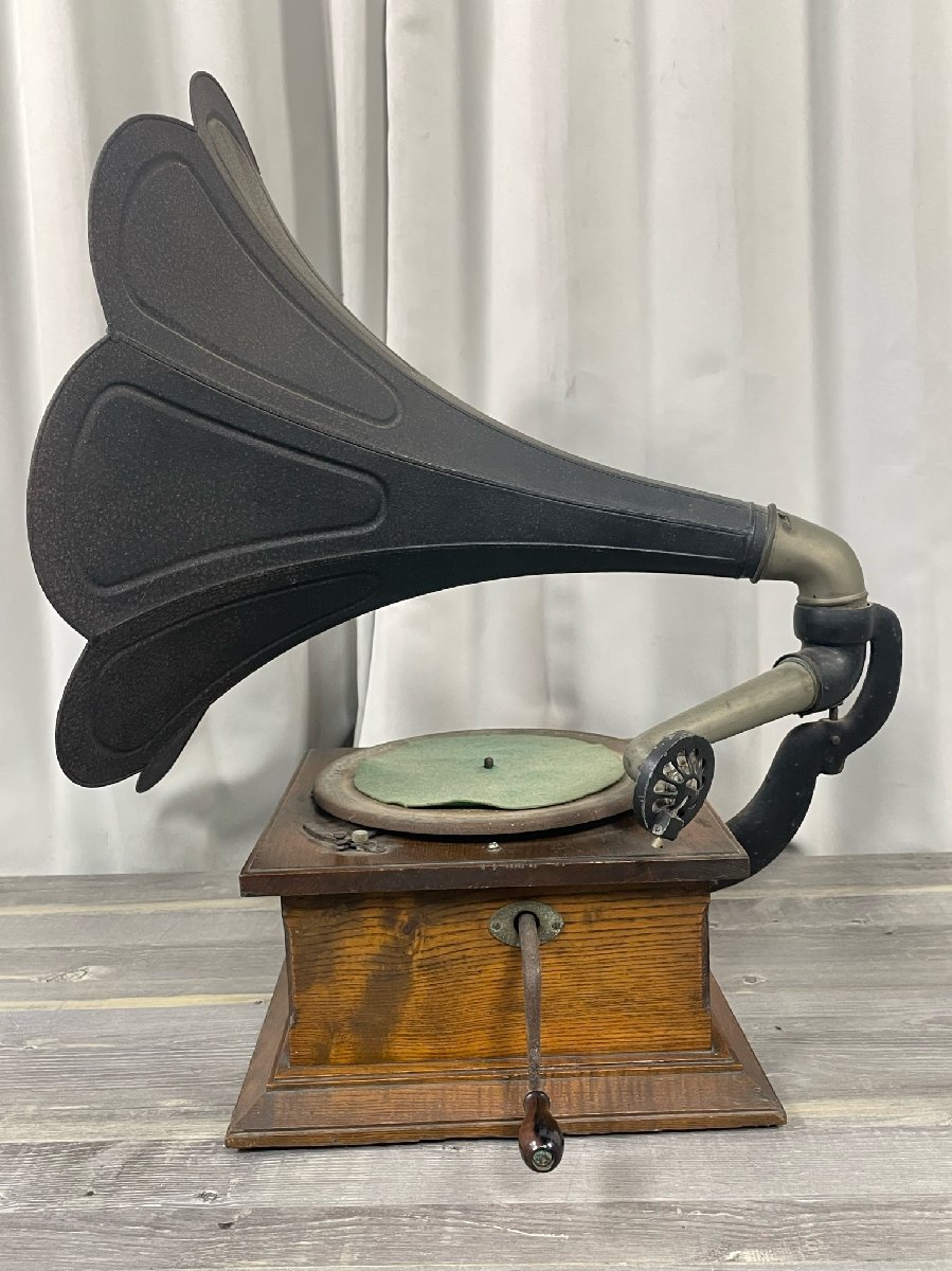 X031 ジャンク ラッパ付 蓄音機 NIPPONOPHONE ニッポノホン レコード