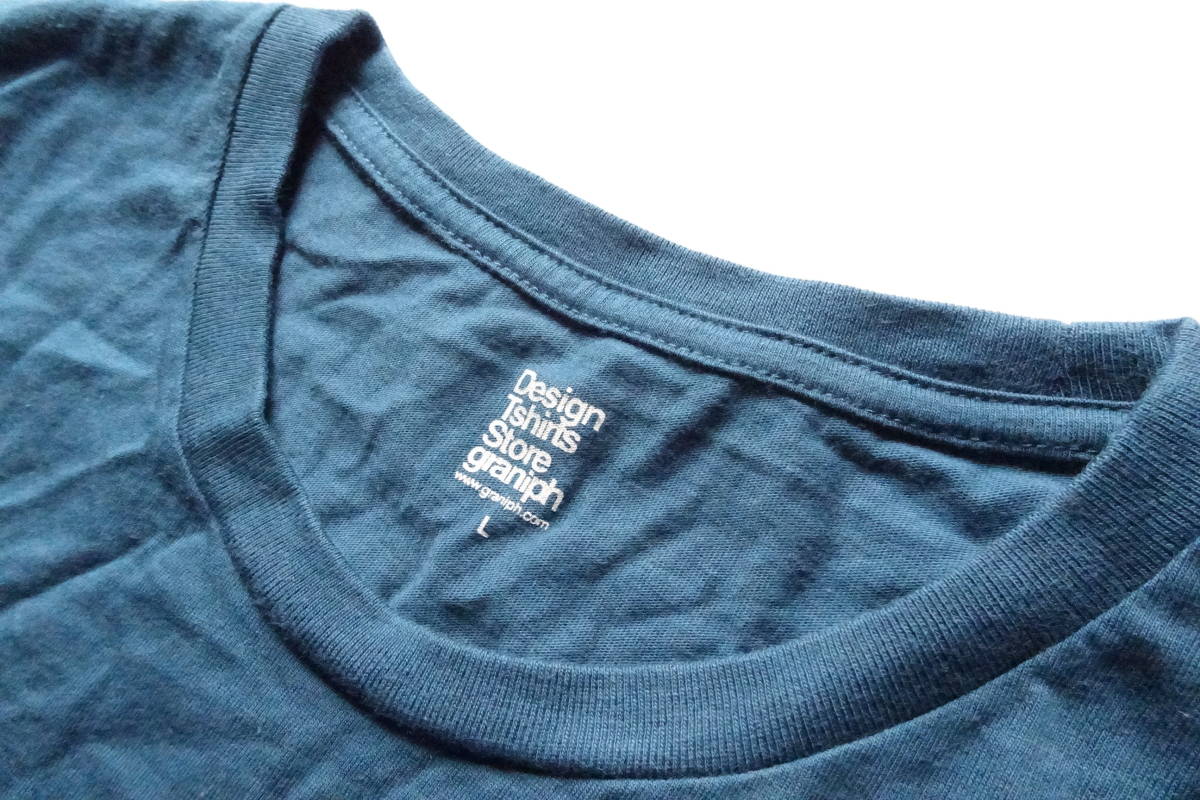 Desgin Tshirts Store graniph/グラニフ/半袖レイヤードTシャツ/ファインドフィッシュ/水彩画風プリント/青緑/カジュアル/Lサイズ(8/9R)_画像5