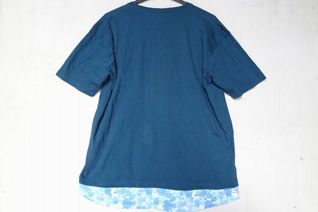 Desgin Tshirts Store graniph/グラニフ/半袖レイヤードTシャツ/ファインドフィッシュ/水彩画風プリント/青緑/カジュアル/Lサイズ(8/9R)_画像2