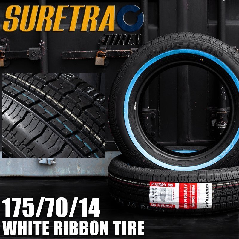 SALE ホワイトリボンタイヤ14インチ SURE TRAC 175/70R14　2本（シュアトラック）（ローライダー USDM インパラ タウンカー キャデ）_画像2