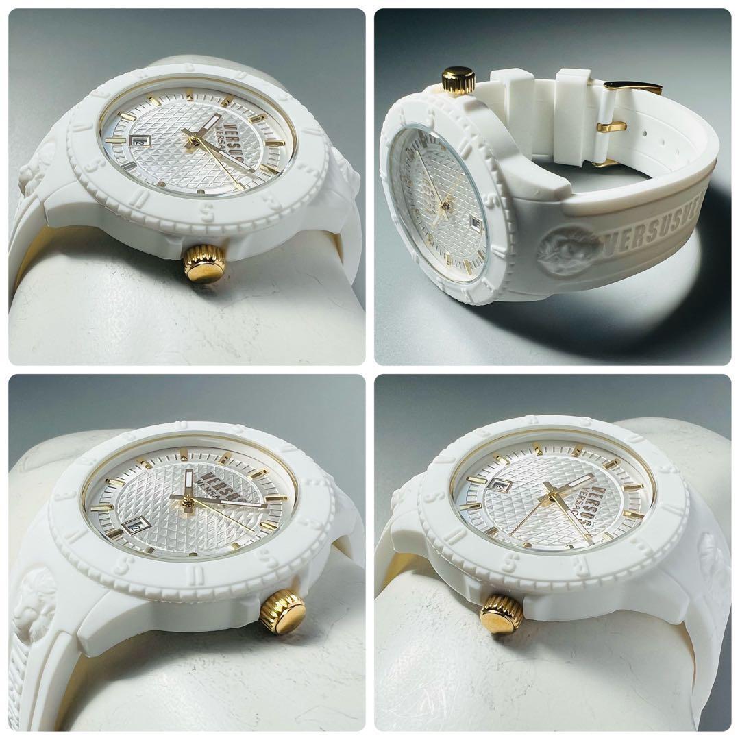 ヴェルサス ヴェルサーチ 腕時計 新品 クォーツ ホワイト ユニセックス レディース クォーツ 高級ブランド 専用ケース付属 白 ラバーベルト