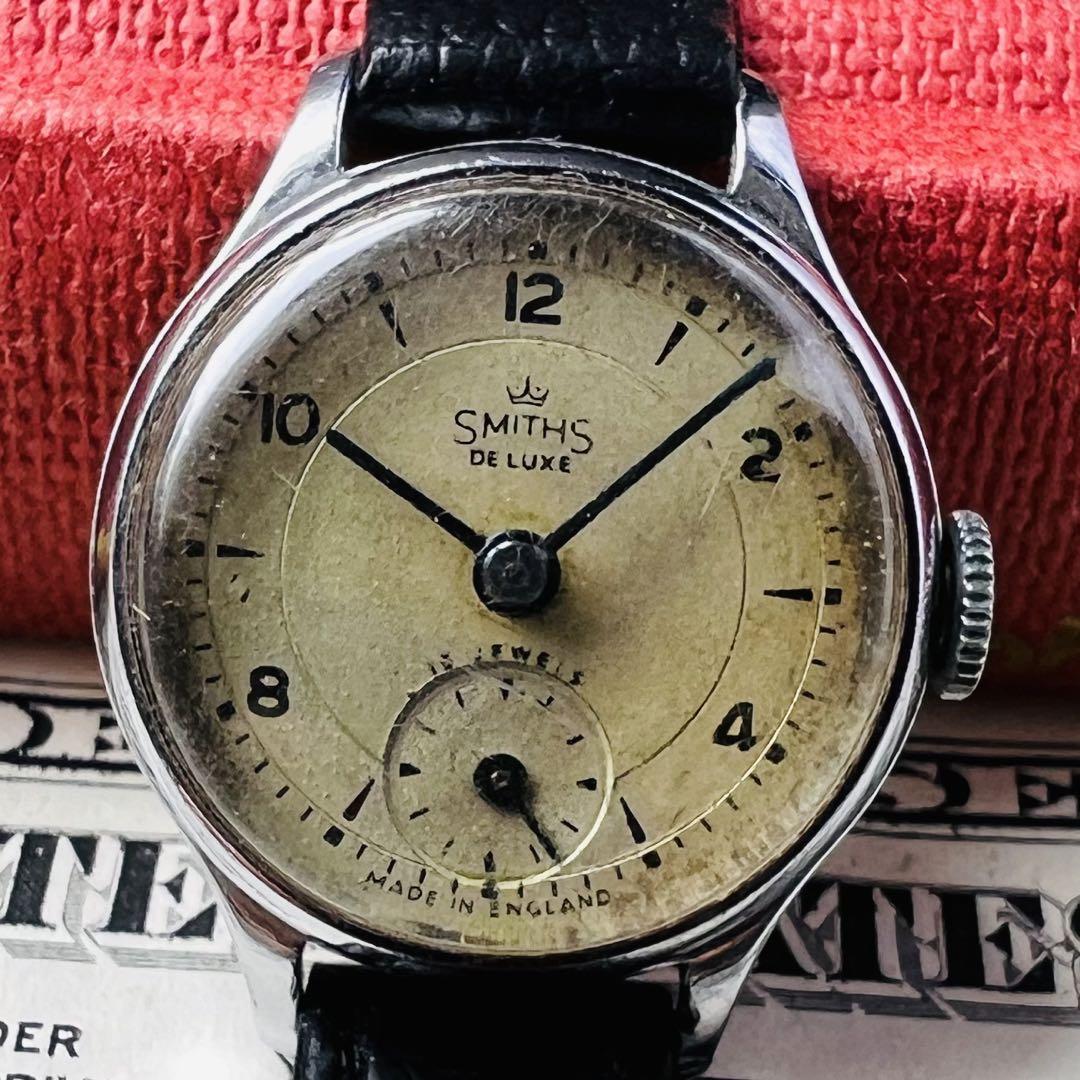 SMITHS DE LUXE Smith Deluxe wristwatch antique Britain England lady's England operation excellent Vintage ultra rare 