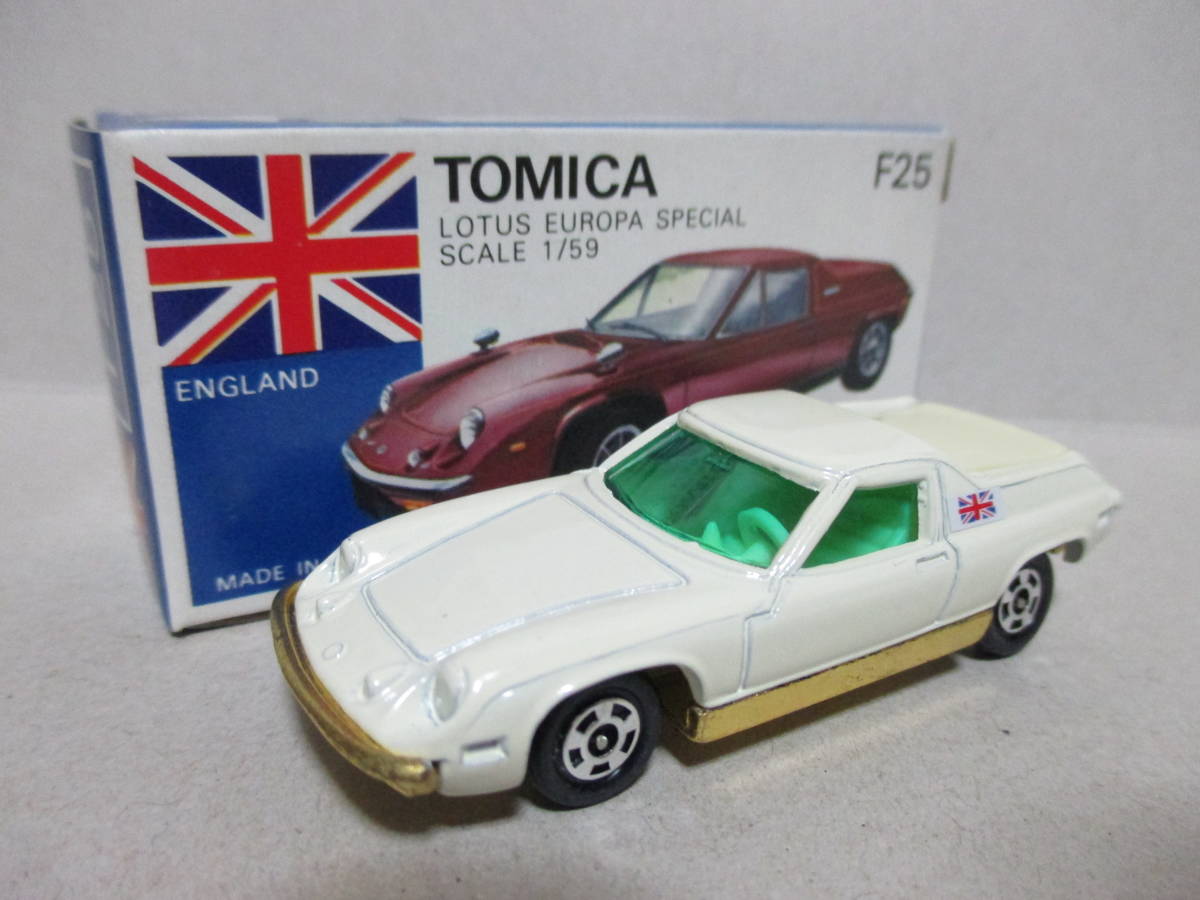 トミカ 青箱 F25-1 T-26 ロータス ヨーロッパ スペシャル クリーム LOTUS EUROPA SPECIAL 未展示品 日本製 絶版品 外国車シリーズ 当時物_画像3